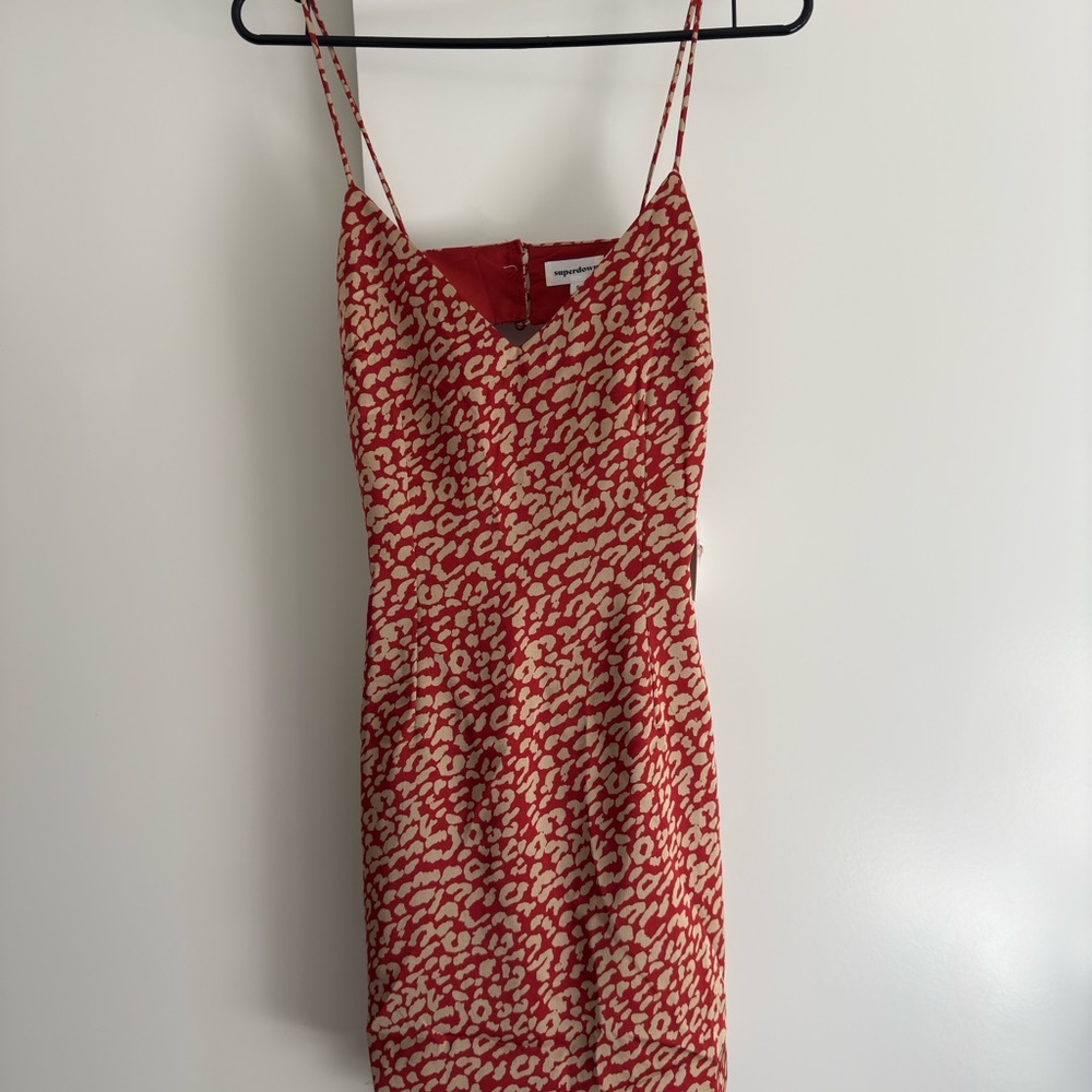 Red and White Patterned Women Dress